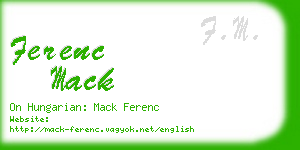 ferenc mack business card